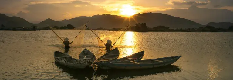 Fishing in the sunset
