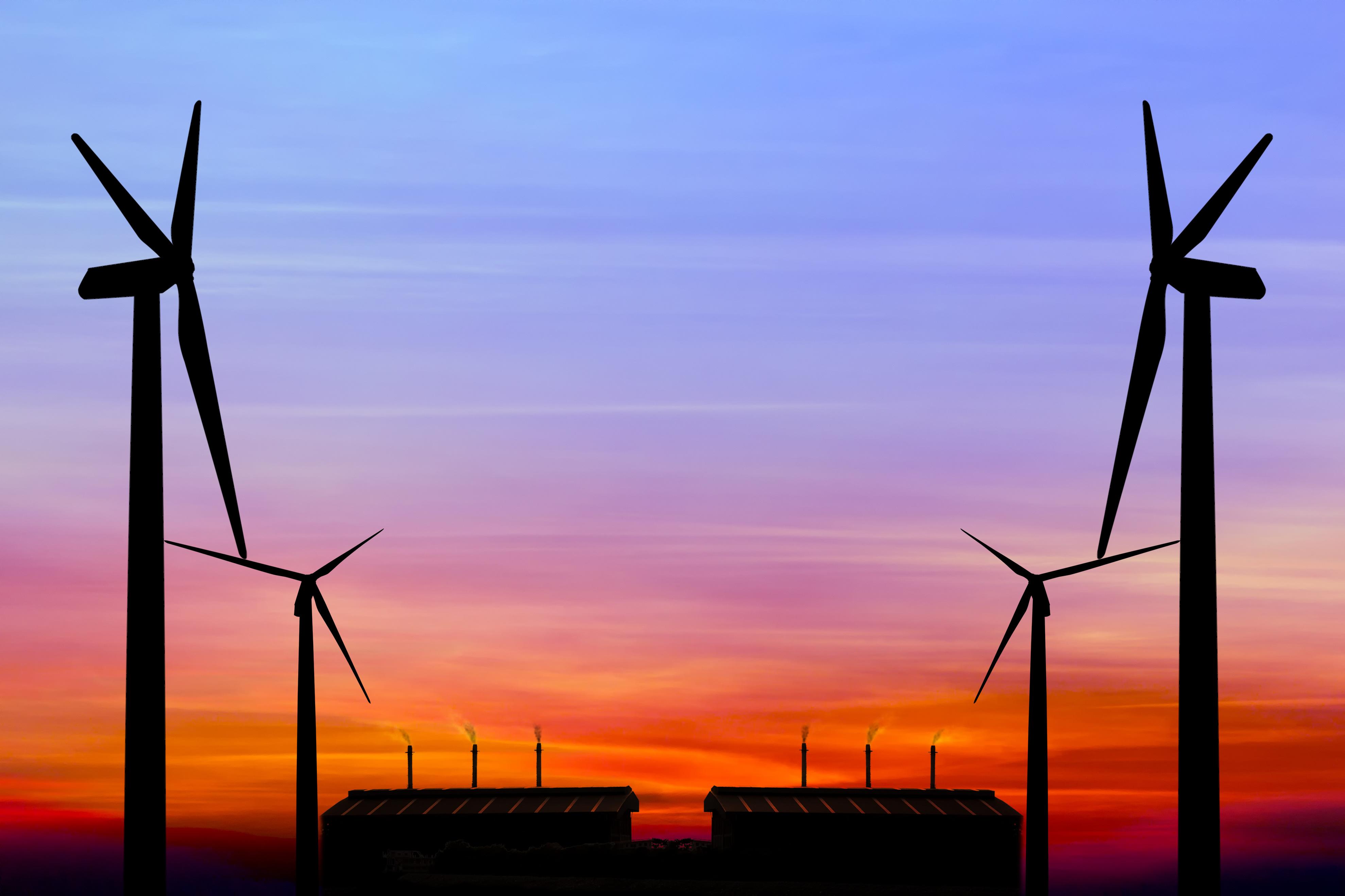 Wind turbines at dusk © Satit _Srihin