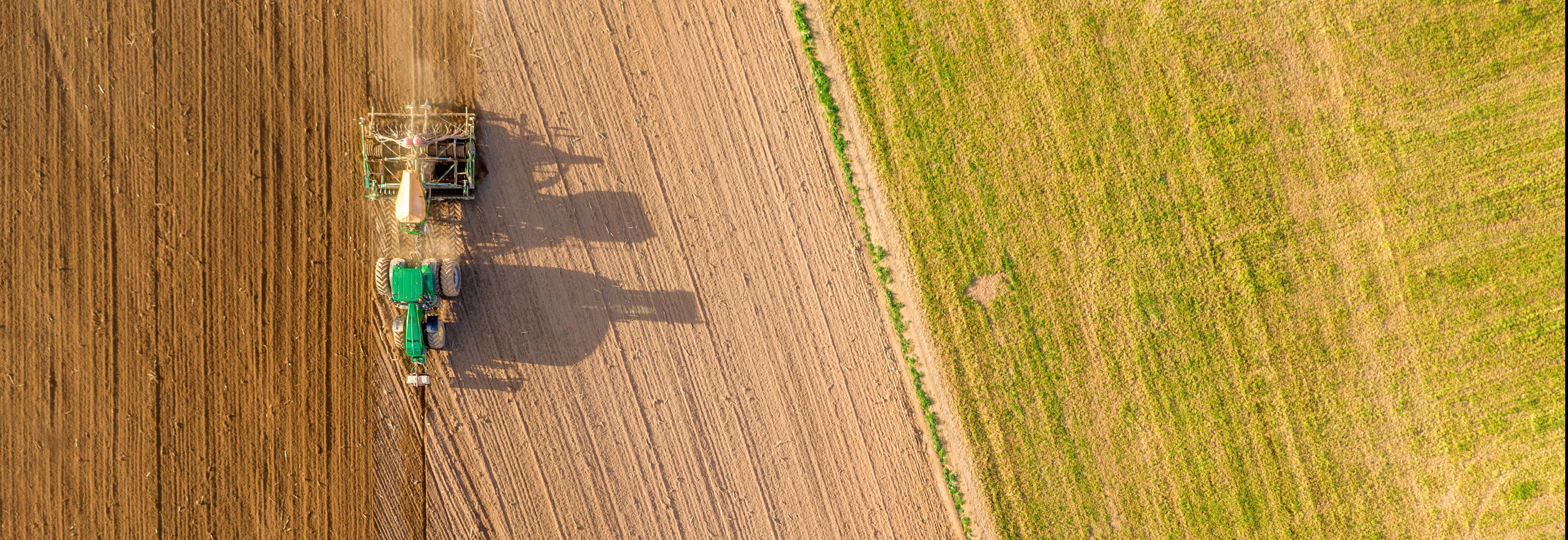 Field being ploughed from above © eugenegg, Adobe stock