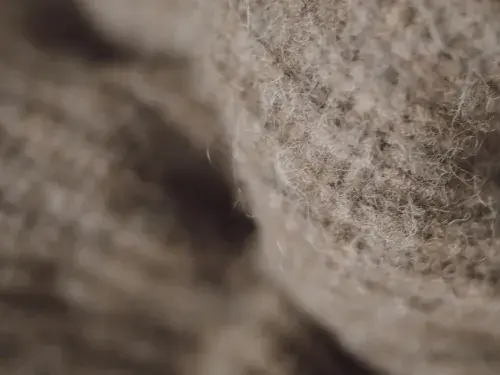 Close up of wool garment