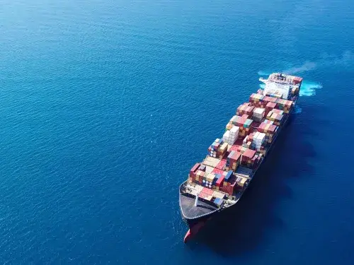Large container ship at sea