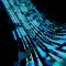 Data visualisation of many blue coloured lines curving in a path © Adobe Stock