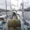 Alaskan pollock ship with large rope coil and snowy mountains in the background © Mark Meyer for MSC